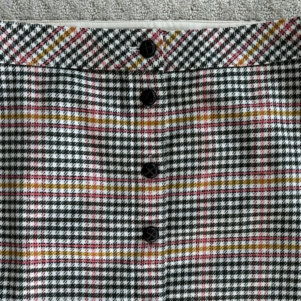 Talbots Wool Blend Houndstooth Button-Front Skirt 10P Casual Academia Office NWT - Picture 3 of 11